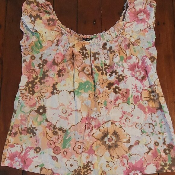 J. Crew Tie Dye Pattern 100% Cotton Short Sleeve Top - Picture 1 of 5